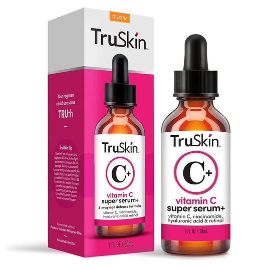 Truskin Vitamin C-Plus Super Serum – anti Aging Anti-Wrinkle Facial Serum with Niacinamide, Retinol, Hyaluronic Acid, and Salicylic Acid, 1 Fl Oz